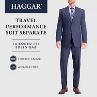 Haggar Travel Performance Tailored Mens Stretch Fabric Regular Fit Flat Front Suit Pant