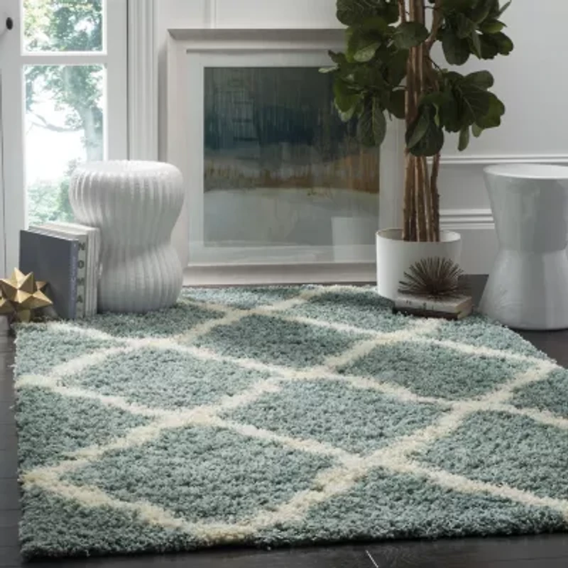 Safavieh Dallas Shag Collection Caris Geometric Square Area Rug