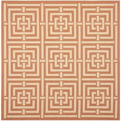 Safavieh Courtyard Collection Varvara Geometric Indoor/Outdoor Square Area Rug