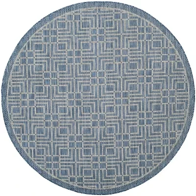 Safavieh Courtyard Collection Adelaide Geometric Indoor/Outdoor Round Area Rug