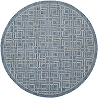 Safavieh Courtyard Collection Adelaide Geometric Indoor/Outdoor Round Area Rug