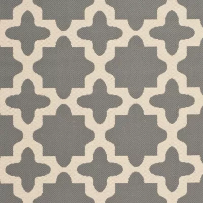 Safavieh Courtyard Collection Bokhara Geometric Indoor/Outdoor Round Area Rug