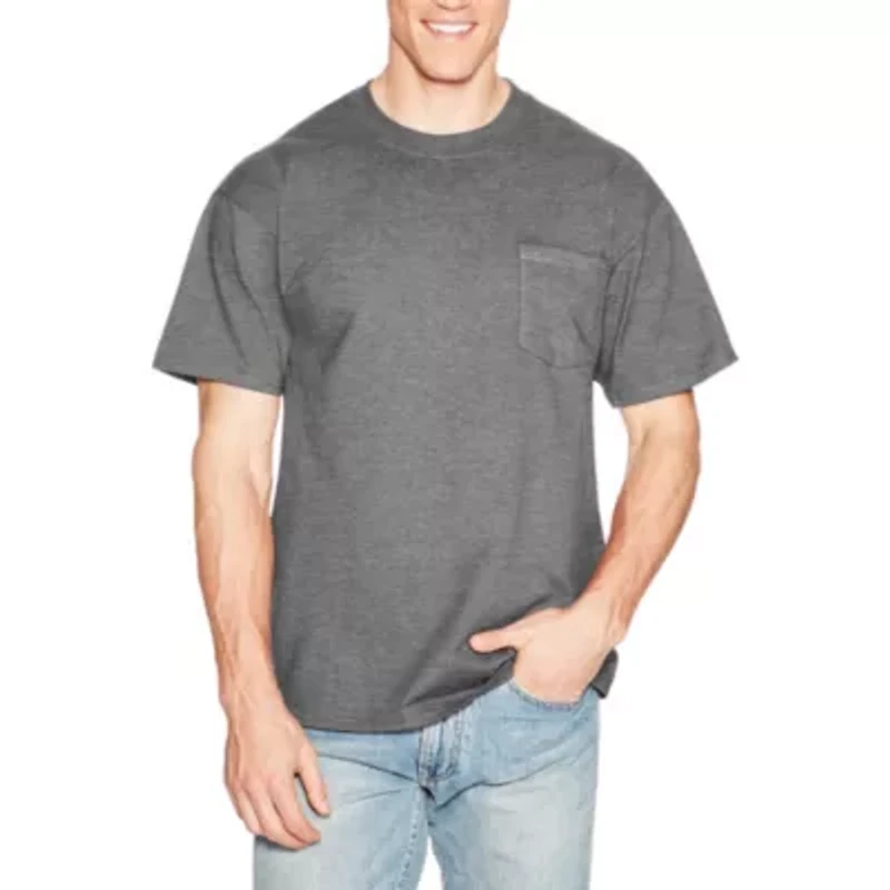 Hanes Mens Beefy-T Short Sleeve Pocket Tee