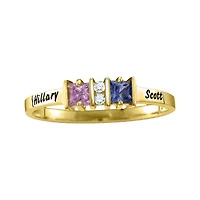 Personalized Womens Simulated 14K Gold Square Cocktail Ring