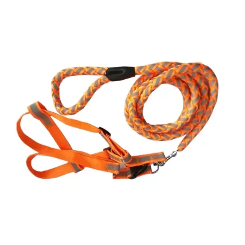 The Pet Life Reflective Stitched Easy Tension Adjustable 2-in-1 Dog Leash and Harness