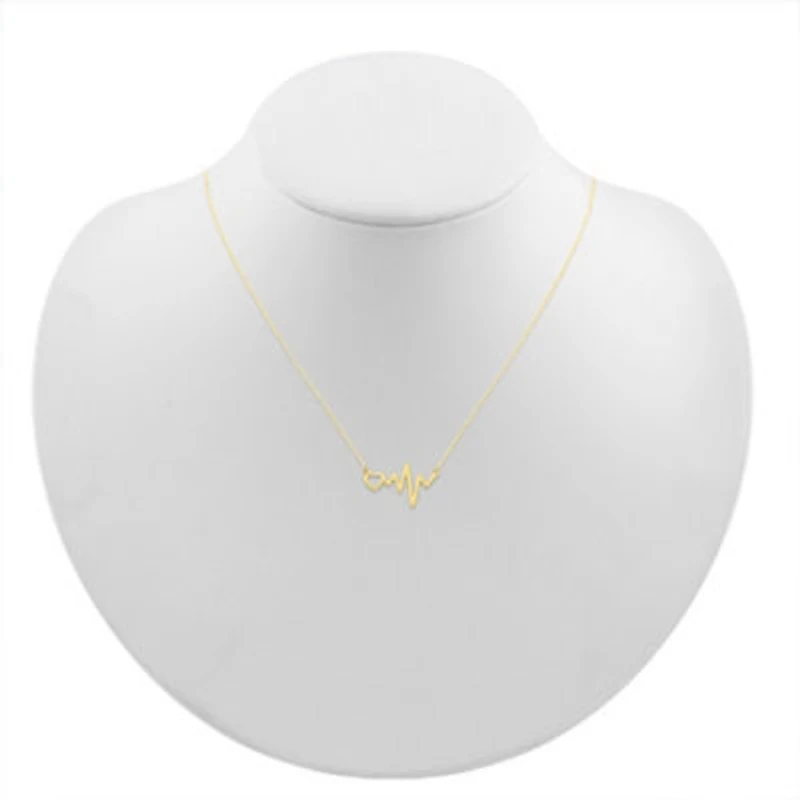 Womens 10K Gold Heart 18 Inch Pendant Necklace
