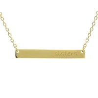 Silver Treasures Sister Womens 24K Gold Over Silver Bar 16 Inch Pendant Necklace