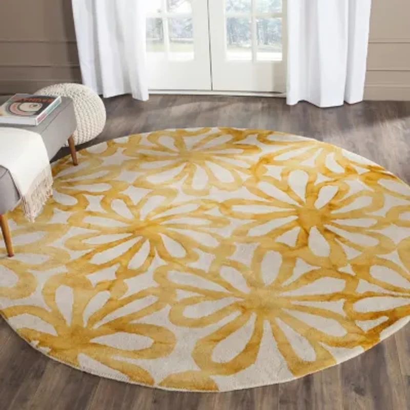 Safavieh Dip Dye Collection Chloe Floral Round Area Rug