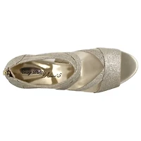 Easy Street Womens Dazzle Zip Open Toe Spike Pumps Heel