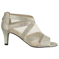 Easy Street Womens Dazzle Zip Open Toe Spike Pumps Heel