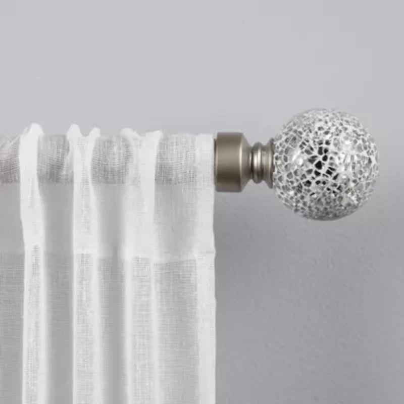 Exclusive Home Curtains White Mosaic 1 Adjustable Curtain Rod