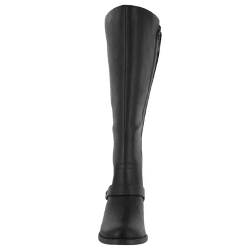 Easy Street Womens Jewel Plus Block Heel Zip Riding Boots