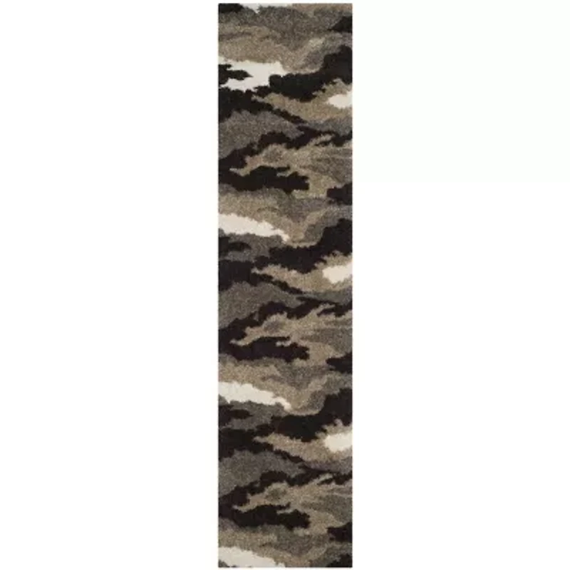 Safavieh Shag Collection Aleah Camouflage Runner Rug
