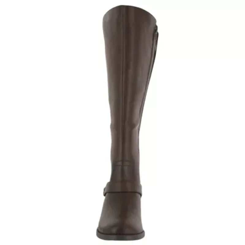 Easy Street Womens Jewel Stacked Heel Riding Boots
