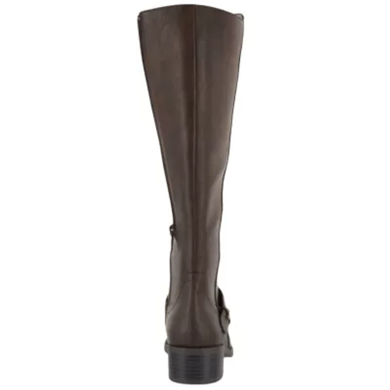 Easy Street Womens Jewel Stacked Heel Riding Boots