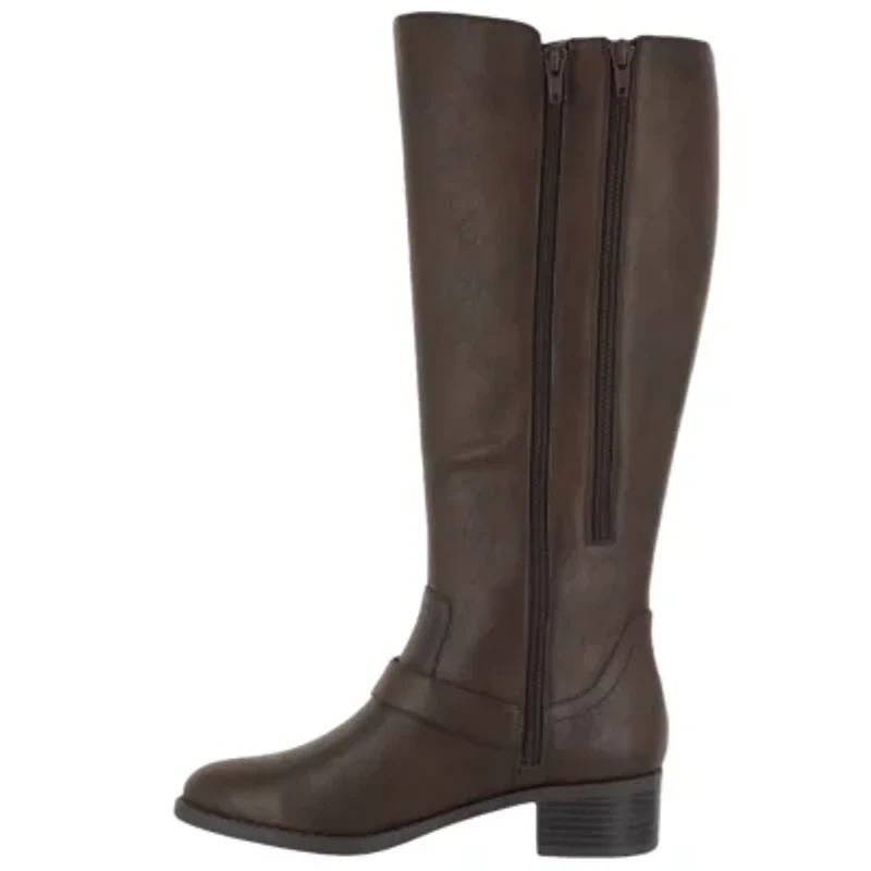 Easy Street Womens Jewel Stacked Heel Riding Boots