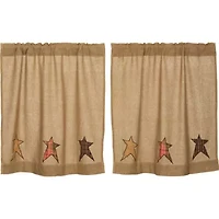 Stratton Burlap Applique Star 2-pc. Window Tier
