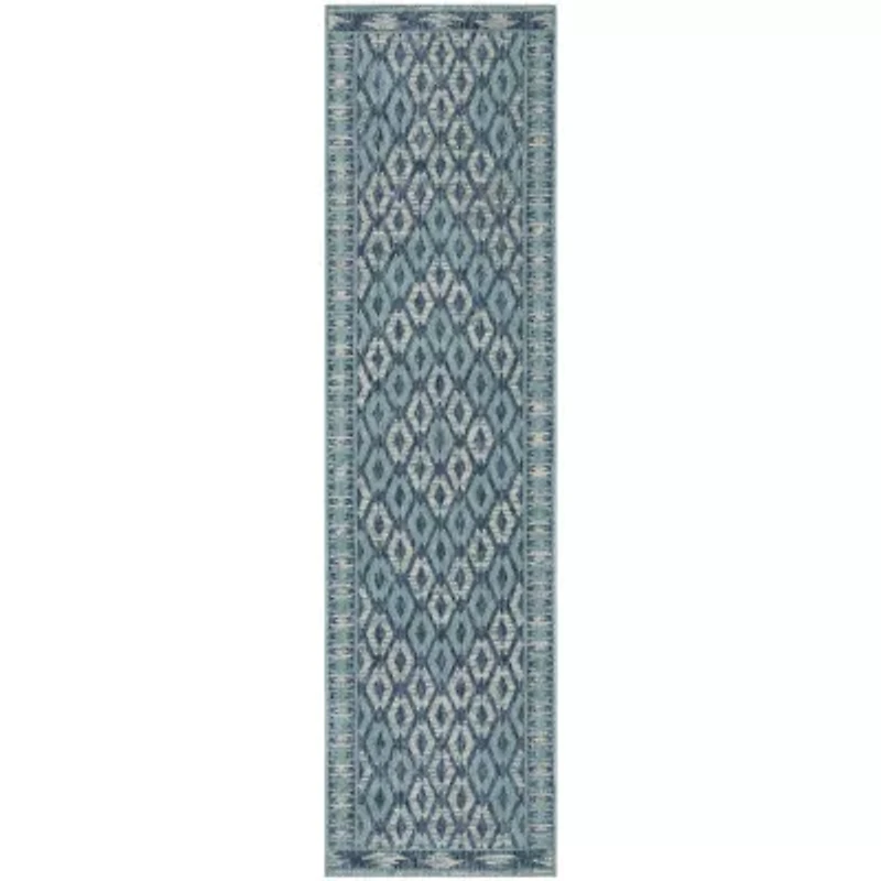 Safavieh Courtyard Collection Trent Geometric Indoor/Outdoor Runner Rug