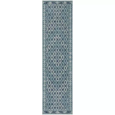 Safavieh Courtyard Collection Trent Geometric Indoor/Outdoor Runner Rug