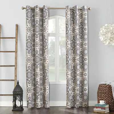 Sun Zero Nepal Grommet Top Energy Saving Blackout Single Curtain Panel