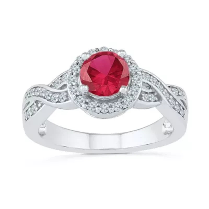 Womens / CT. T.W. Lab Created Red Ruby Sterling Silver Cocktail Ring