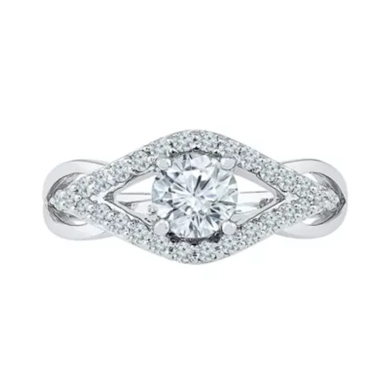 Womens Lab Created White Sapphire Sterling Silver Cocktail Ring
