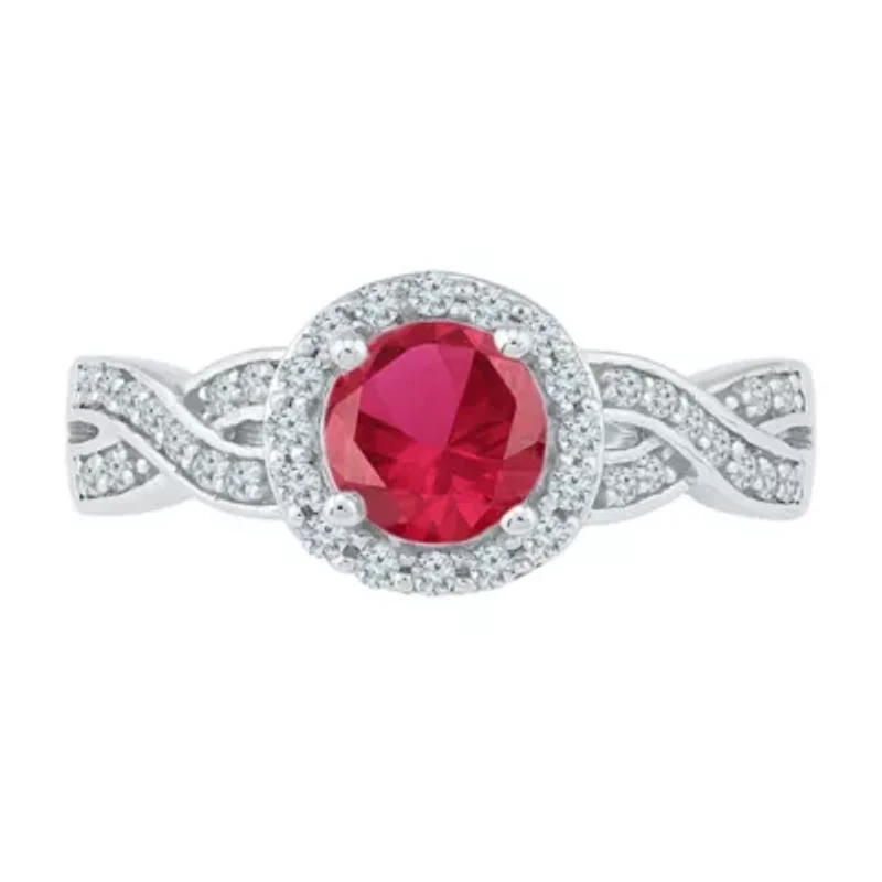 Womens / CT. T.W. Lab Created Red Ruby Sterling Silver Cocktail Ring