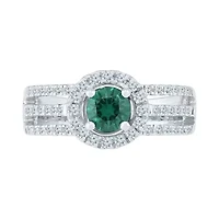 Womens / CT. T.W. Lab Created Green Emerald Sterling Silver Cocktail Ring