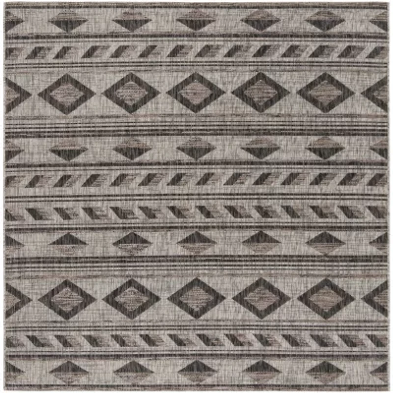 Safavieh Courtyard Collection Luana Geometric Indoor/Outdoor Square Area Rug