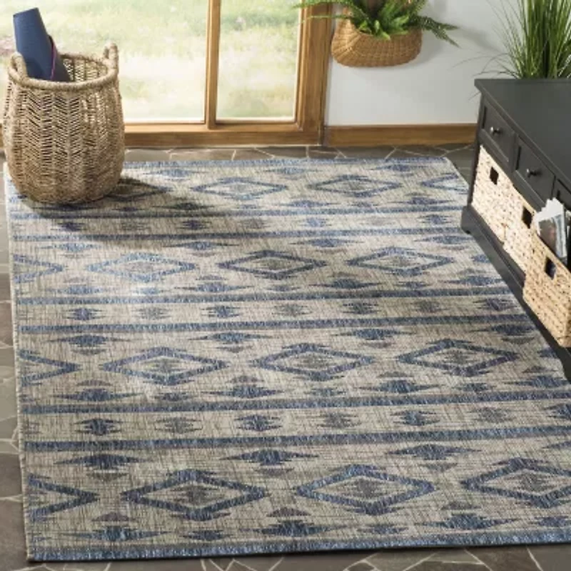 Safavieh Courtyard Collection Easton Geometric Indoor/Outdoor Area Rug