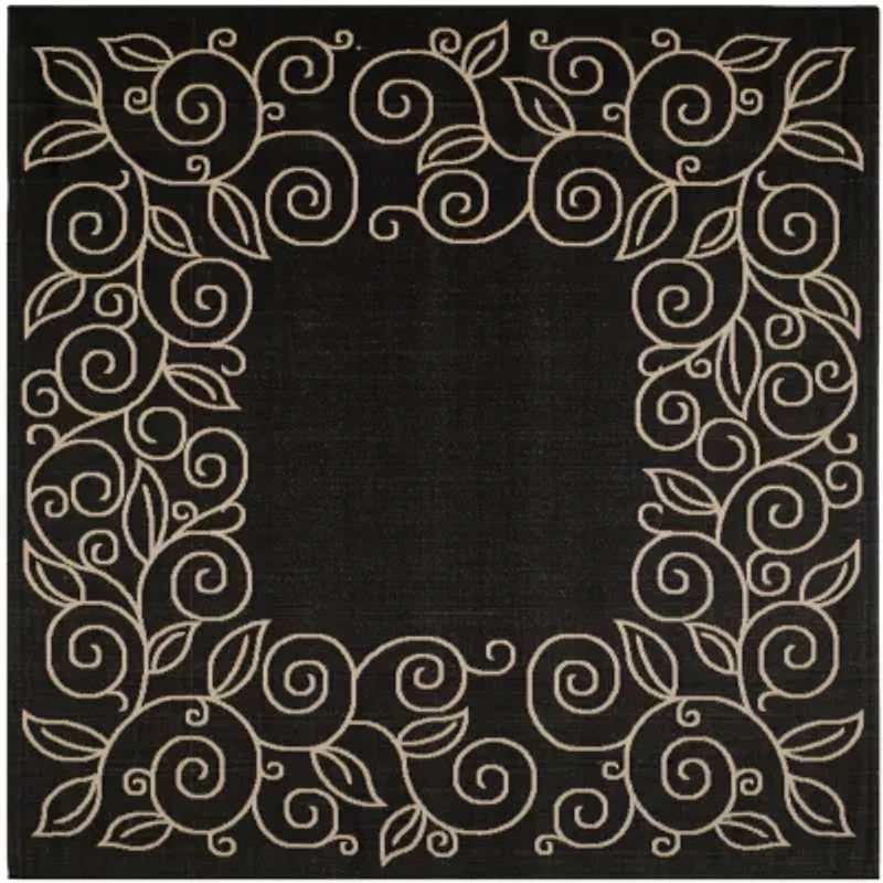 Safavieh Courtyard Collection Kiaran Floral Indoor/Outdoor Square Area Rug
