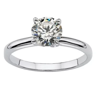 DiamonArt® Womens 1 1/10 CT. T.W.  White Cubic Zirconia Sterling Silver Round Engagement Ring