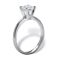 DiamonArt® Womens 1 1/10 CT. T.W.  White Cubic Zirconia Sterling Silver Round Engagement Ring