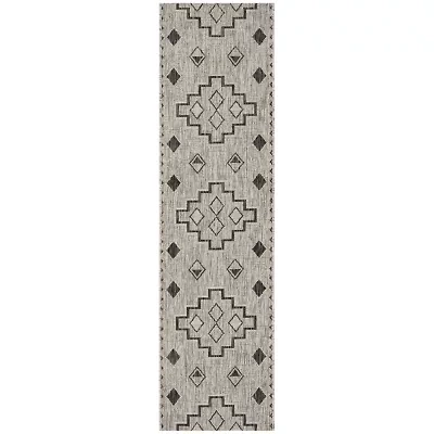 Safavieh Courtyard Collection Ambrose Geometric Indoor/Outdoor Runner Rug