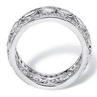 DiamonArt® 24MM 4 3/4 CT. T.W. White Cubic Zirconia Platinum Over Silver Round Band
