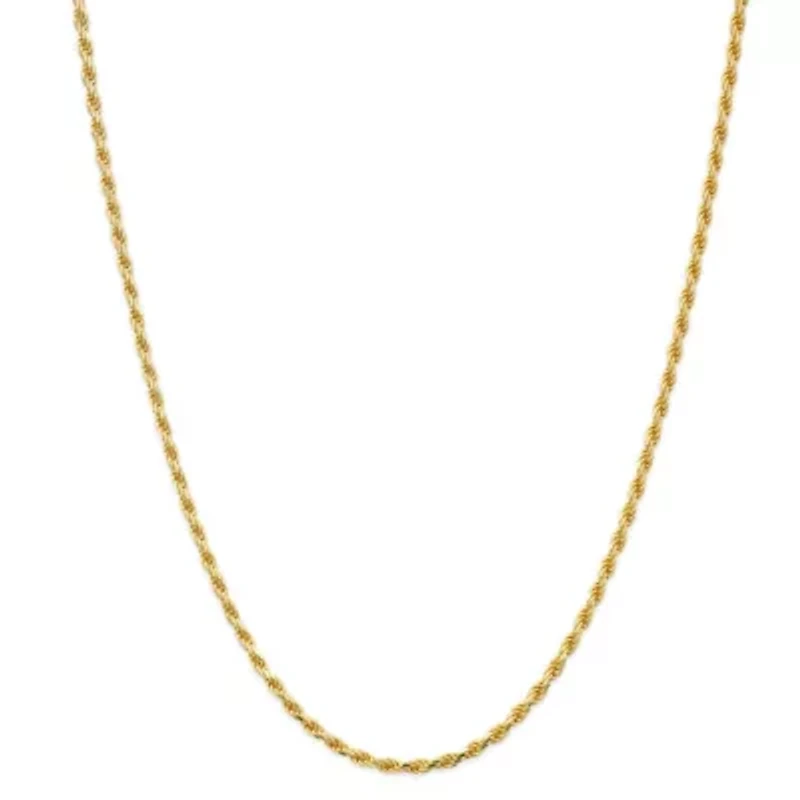 Made in Italy Mens 24K Gold Over Silver Sterling Silver 24 Inch Rope Chain Necklace