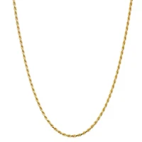 Made in Italy Mens 24K Gold Over Silver Sterling Silver 24 Inch Rope Chain Necklace
