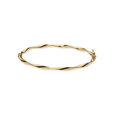 Made in Italy Womens 24K Gold Over Silver Sterling Silver Bangle Bracelet
