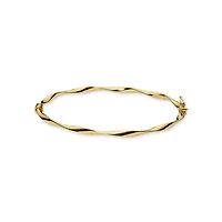 Made in Italy Womens 24K Gold Over Silver Sterling Silver Bangle Bracelet