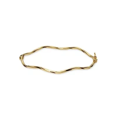 Made in Italy Womens 24K Gold Over Silver Sterling Silver Bangle Bracelet