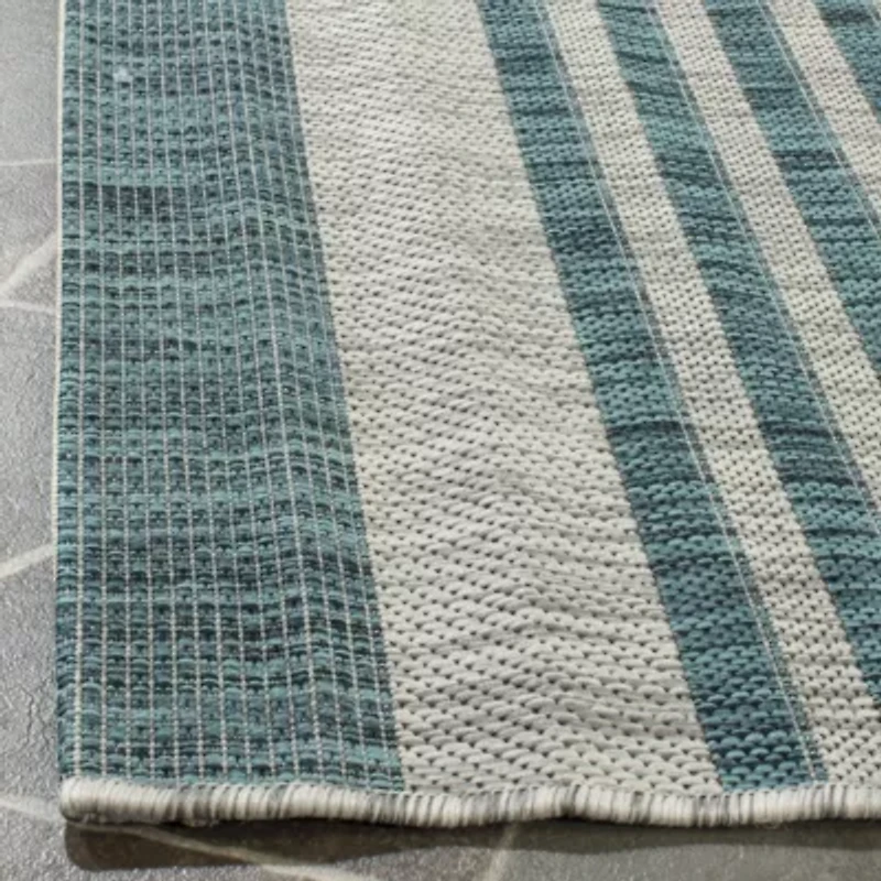 Safavieh Courtyard Collection Major Stripe Indoor/Outdoor Square Area Rug