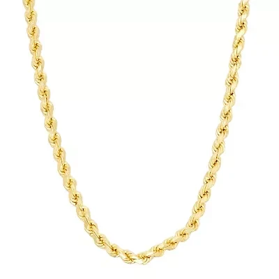 14K Gold over Silver Solid Rope 16-30 Inch Chain Necklace