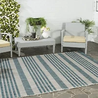 Safavieh Courtyard Collection Major Stripe Indoor/Outdoor Square Area Rug