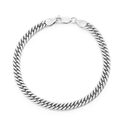 Mens Sterling Silver 8 1/2 Inch Solid Curb Chain Bracelet