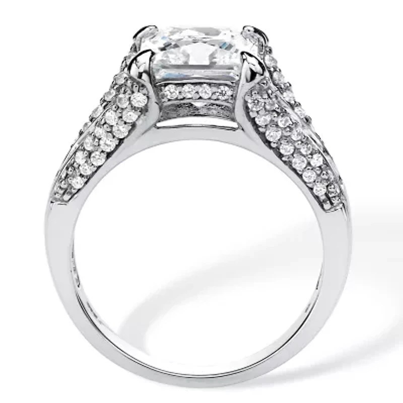 DiamonArt® Womens / CT. T.W. White Cubic Zirconia Platinum Over Silver Square Bridal Set