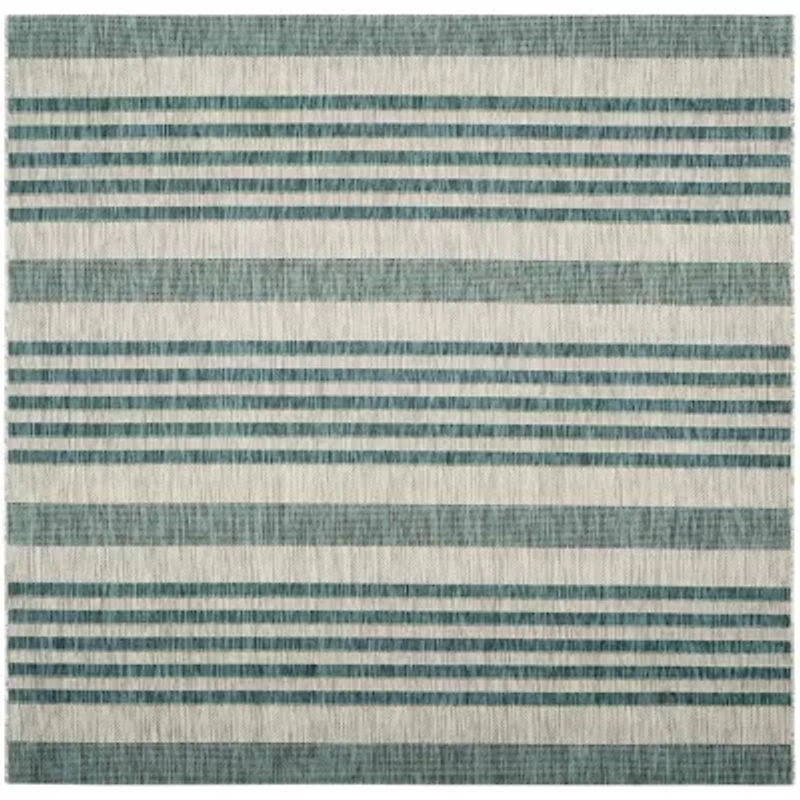 Safavieh Courtyard Collection Major Stripe Indoor/Outdoor Square Area Rug