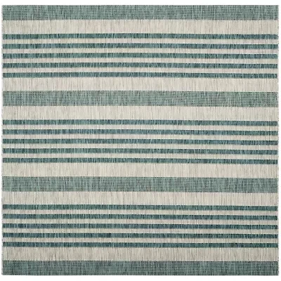 Safavieh Courtyard Collection Major Stripe Indoor/Outdoor Square Area Rug
