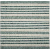Safavieh Courtyard Collection Major Stripe Indoor/Outdoor Square Area Rug