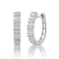 Womens 1/2 CT. T.W. Natural White Diamond 10K Gold 19.5mm Hoop Earrings