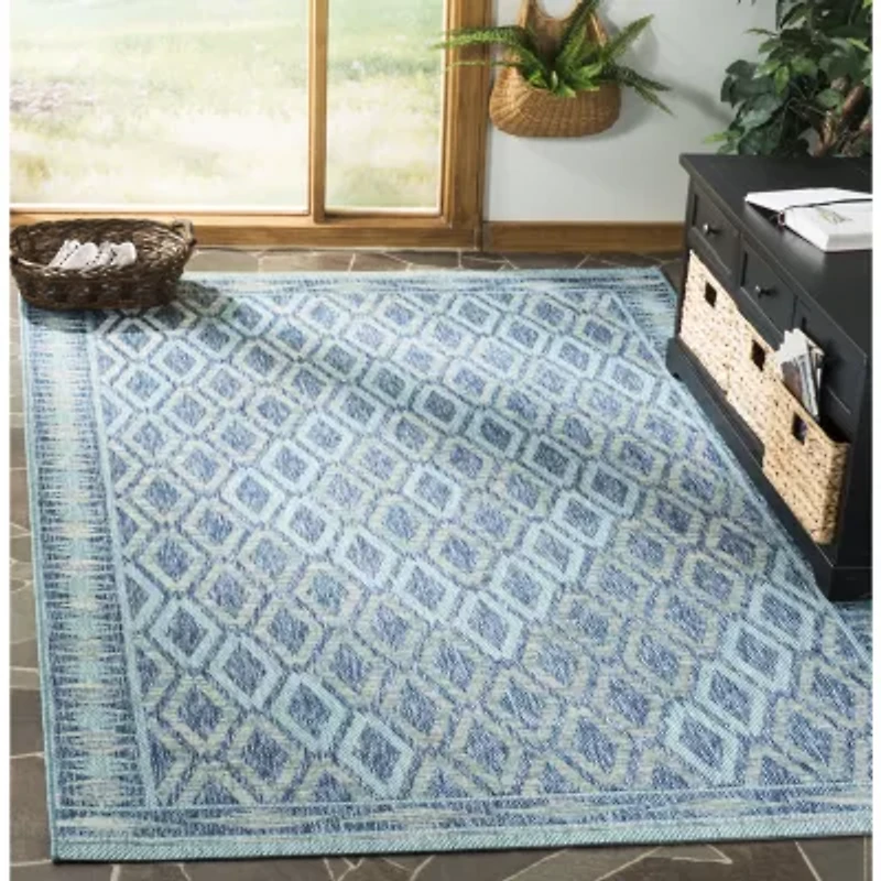 Safavieh Courtyard Collection Trent Geometric Indoor/Outdoor Square Area Rug